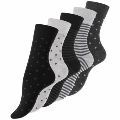zenske pamucne carape dots n stripes u nijansama sive zlatex